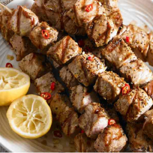 PORK SOUVLAKI DINNER